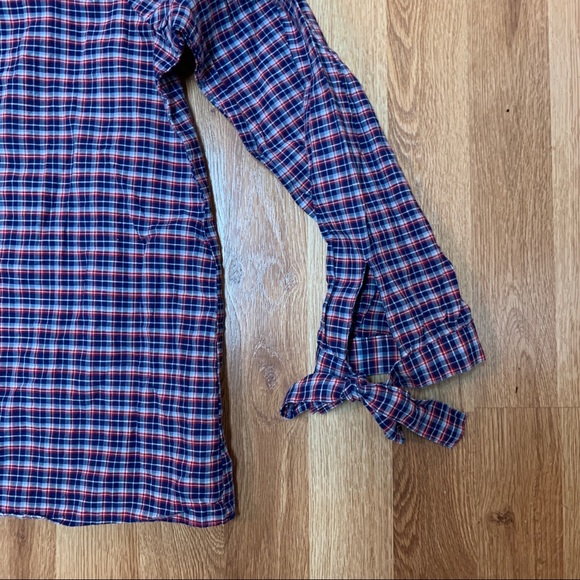 Madewell Tie-Sleeve Popover Top in Whitby Plaid - Picture 5 of 11